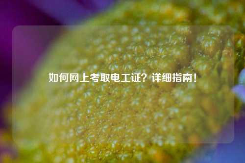 如何网上考取电工证？详细指南！-图1