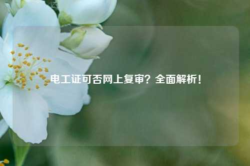 电工证可否网上复审？全面解析！-图1